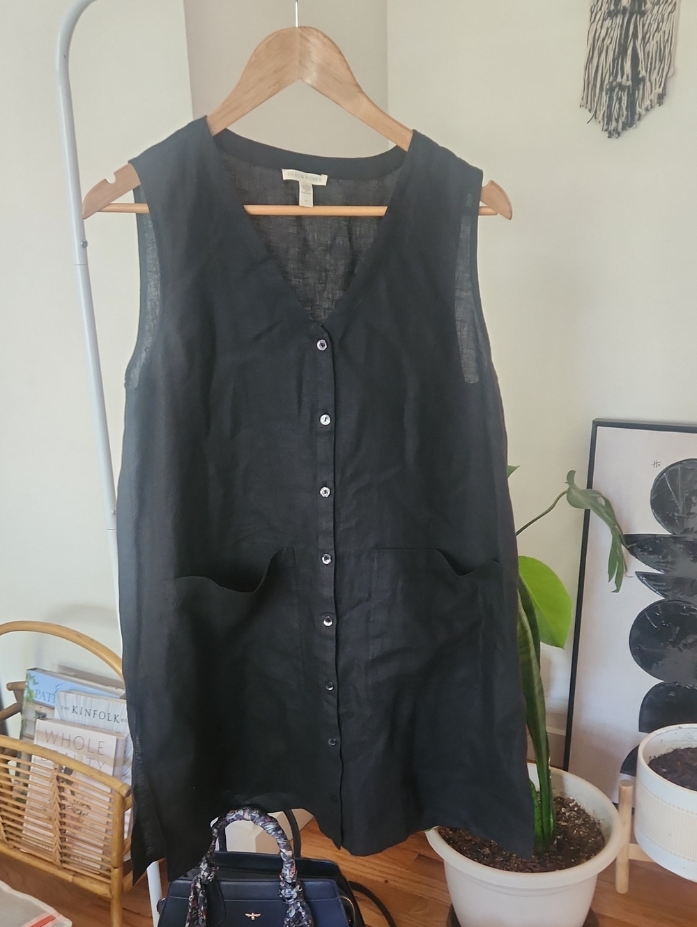Eileen Fisher Black Linen Dress